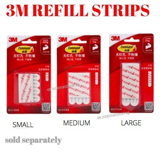 3M Hanging Strips Refill (Non-Velcro) for 3M Hooks Photo Poster ...