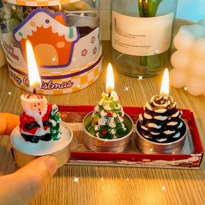 [Ganggang]เทียนหอมคริสมาสต์ ตกแต่งคริสต์มาส เทียนซานตาคลอสสโนว์แมนคริสต์มาสสําหรับตกแต่งบ้านปาร์ตี้ ของขวัญคริสมาสต์