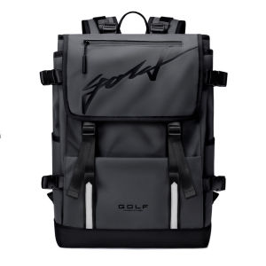 GOLF QUALITY Backpack Men Black Work Business Laptop Bag 15.6 inch Fashion Briefcase Backpacks with Buckle Versatile Stylish Male Back Pack Bags Travel Waterproof