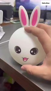 Cute Rabbit Clap Night Light Table Light Soft Silicone Animal Lamp 7 Color Bedroom Decoration Cartoon Children Sleeping LED Lamp