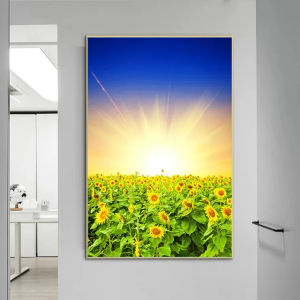 Modern Sunflower Landscape Oil Canvas Painting Wall Art Pictures for Living Room Home Decor