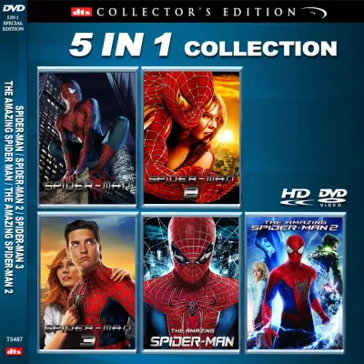 DVD Spider Man 1-5 English Movie 5 In 1 Collection -t5487
