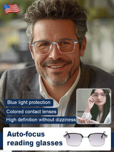 Reading Glasses Anti Blue Light/HD Intelligent Zoom Eyebrow Frame For Adults/Men Women Presbyopia/Strong Light Protection