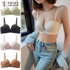 YIFAFA บราไร้รอยต่อสำหรับเสื้อชั้นในสตรีบราดันทรงไร้สายไม่มีโครงแบบ1บราไร้รอยต่อ