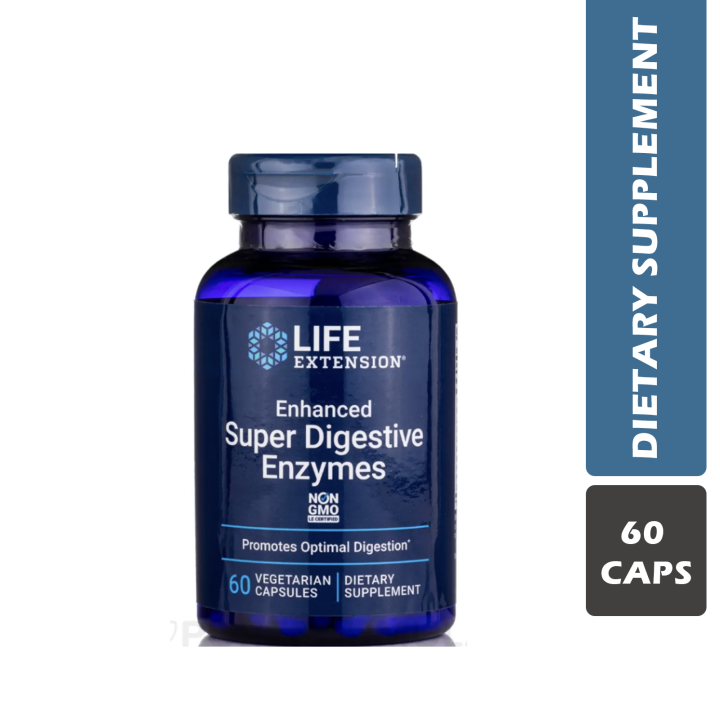 Life Extension Enhanced Super Digestive Enzymes 60 Caps Promotes