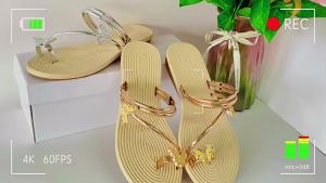 [Free Shipping] Plus-Size WomenS Summer Outdoor Butterfly Slip-On Sandals Beach Slippers Flat And Comfortable