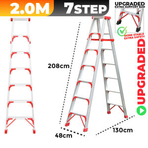 4-7Step Ladder Tangga Aluminum Lipat Heavy Duty High Load Bearing Double Sided Beban Tinggi & Stabil