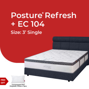 (FULL SET) Goodnite Anti Static Statfree Posture Refresh 11inch Pocket Spring Mattress + EC104 Bed Frame