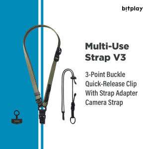 Bitplay Multi-Use Adventure Strap V3 Adjustable Universal Mobile Phone Case Lanyard Rope/Camera Strap With Anti-lost Quick-Release Metal Hardware Clip (Strap Adapter Included)