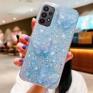 KONSMART Casing For Samsung Galaxy A15 A25 A35 A55 5G A05 A05S A54 A34 A24 A14 5G A13 5G A13 A23 A33 A53 A73 5G 2024 Bright Shiny Phone Case with Crystal Butterfly for Samsung A04 A04s A03 A03s A52s A52 A32 A72 A12 A22 A42 A71 A51 Soft TPU Casing