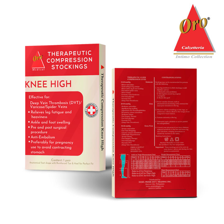 ORO® Therapeutic Compression Stockings Knee High 1520mmHg Lazada PH