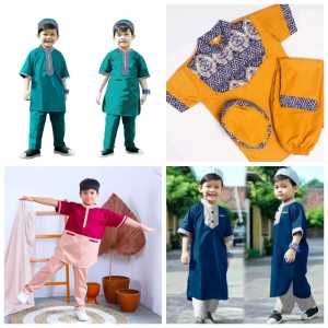 SETELAN BAJU KOKO BATIK ANAK LAKI-LAKI TERBARU/KOKO ANAK/KOKO KURTA ANAK USIA 2-10 TAHUN