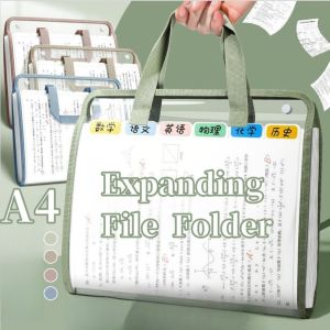 A4 Transparent Expanding File Folder 13 Layers Document Organizers Portable Large Capacity PVC