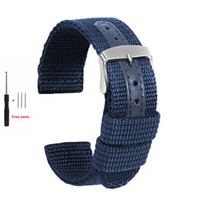 Zhangeer Bình Thường/Nhanh Chóng Phát Hành Thanh 18Mm 20Mm 22Mm 24Mm Đàn Hồi Nylon + Da Ban Nhạc Đồng Hồ vải thay thế Vòng Đeo Tay dây đeo cổ tay Phụ Kiện Phổ Phẳng Giao Diện Dây đeo đồng hồ thể thao Giá Thấp Với Các Công Cụ