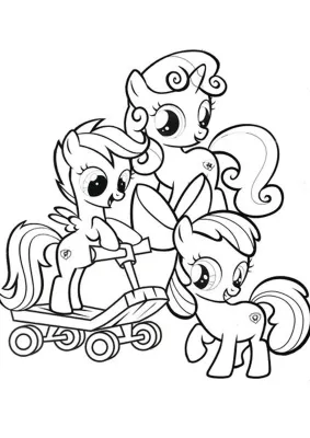 Bộ 50 Tranh tô màu sáp màu nước chủ đề PONY cho bé tập tô màu sáng tạo khổ A4