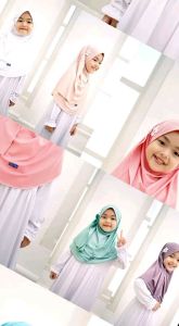 Zaara Hijab Terbaru size M Raggakids - Bergo Pastan Anak Sekolah Ngaji Jersey Adem Modern Murah COD 3-5 tahun K&K SHOP