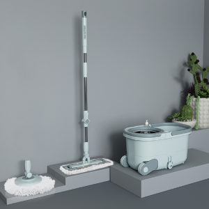 Worthbuy Dual Mop Head Spin Mop With Stainless Steel Basket And Wheel Bucket