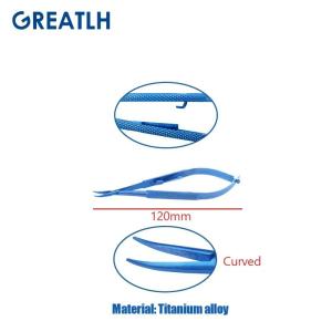 Titanium Round Handle Castroviejo Needle Holders with Lock Straight/Curved Needle Holding Forceps Microsurgical Instruments Health equipment 1pcs