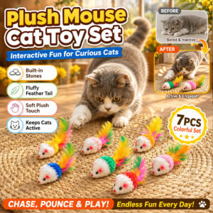 Plush Mouse Cat Toy Interactive Cat Toy Self Play Kitten Teaser Soft Plush Toy for Indoor Cats Pet Entertainment Plaything