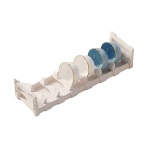LINSBAYWU Built-in Under Cabinet Bowl Drain Rack Space Saving Adjustable Kitchen Dish Holder Thicken Easy Installation Plate Divider Stand Kitchen