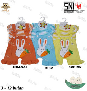 BAYIe - Setelan Baju Anak/Bayi Perempuan Cewek Model Jumper/Romper/Hansop Motif RABBIT LITTLE SNI Umur 3-12 Bulan