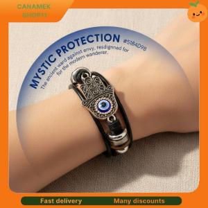 ❣️❣️❣️ Fashion Palm Ds Eye Genuine Leather Bracelets For Women Men Jewelry Accessories Gift
