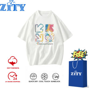 ​ZITY  "Violent Bear" เสื้อยืดผู้ชาย Cotton 100% OVERSIZE ทรงหลวม คอกลม ระบายอากาศ T Shirt ​
