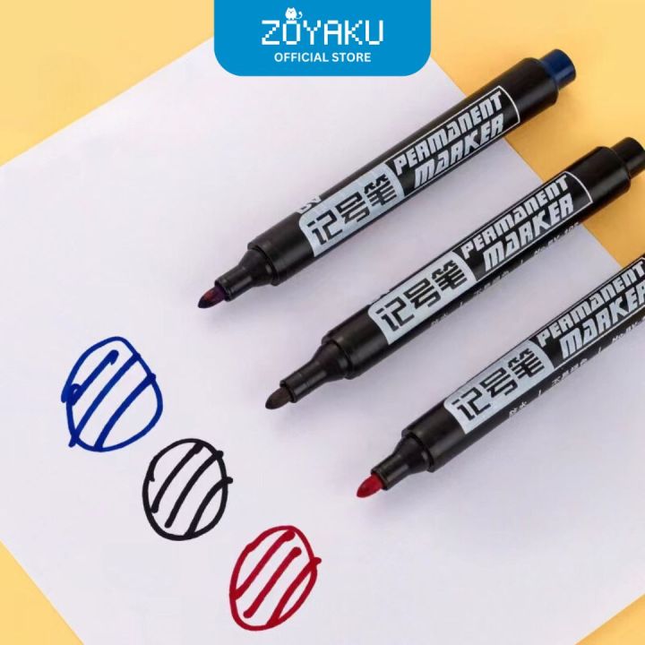 1pcs) Spidol Permanen Marker Hitam Cepat Kering Waterproof Anti