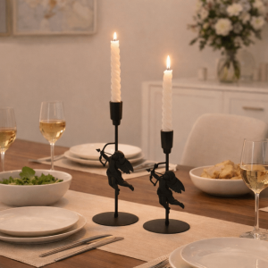 REGISTR Romantic Iron Art Candlestick Vintage European Style Candlestick Holder Simplicity High Foot Decorative Stand Wedding Decor