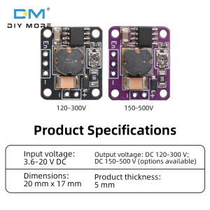 Diymore DC 3.6-20V to 120-300V/150-500V Boost Module Dc-Dc Power Module High Voltage Module