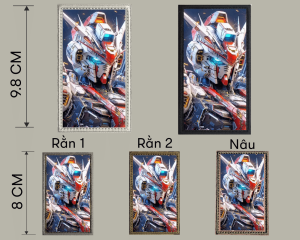 Patch_Velcro dán in hình Gundam RoBotviền thêu tinh xảocó mặt gai dán lên quần áo