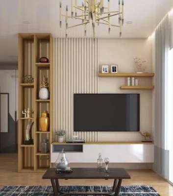 Three (3) layers 60cm long Norway Ash Floating Wooden Shelves with smooth finish concealed metal bracket tox and screw ready to install