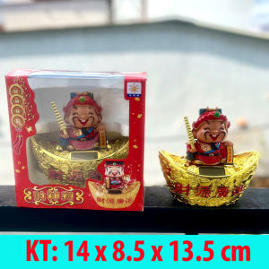 ( New 2025) Tượng Thần Tài gật đầu loại to bằng năng lượng ( chỉ cần ánh sáng nhẹ là gật) - T0504