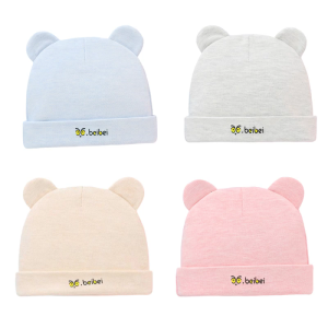 Infant Bonnet Caps Double Layer Warm Baby Hat Soft & Comfortable Cotton Headgear for 0 to 6 Months Boys and Girls