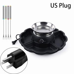 DUDAN Flameless Electric Smores Maker Heated Bowl Electric Smores Kit Roasting Forks 2 In 1 2 In 1 Smores Maker Indoor