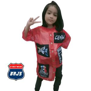 BAJS Blus Jaring Harajuku Anak Keren Bahan Mesh Desain Modern Nyaman untuk Anak