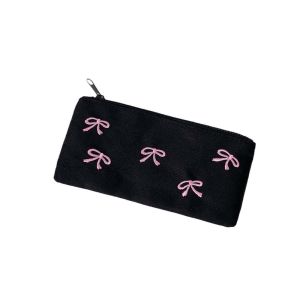 GIORGIONE Bowknot Bow Stationery Bag Large Capacity Storage Korean Style Pencil Case Bow Cosmetic Bag Aesthetic Bow Pencil Pouch Stationery Holder