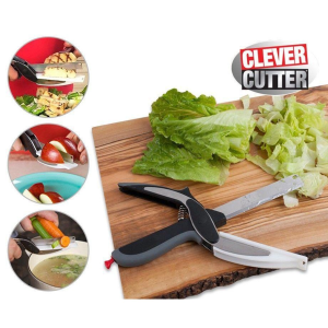 ESA Pisau plus Telanan Clever Cutter Pisau Gunting Sayur Daging Alat Potong Talenan