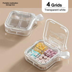 Moisture-proof Pill Dispenser Portable Capsule Tablet Case 4/7 Girds Visible Medicine Storage box