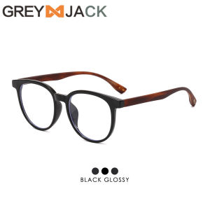 Grey Jack Kacamata Antiradiasi Blueray Model Kotak Stylish Design Wood Bahan TR90 Ringan Bisa Mius Pria Wanita 9383