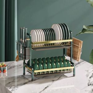 ชั้นคว่ำจาน สแตนเลส ชั้นวางจาน ชั้นใส่จาน ชั้นใส่ของ ชั้นครัว ชั้นสแตนเลส สีทอง Kitchen plate shelf