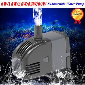 6W 14W 24W 52W 60W Submersible Aquarium Water Pump For Aquarium Fish Tank Hydroponics Water Pump Pond Air Pump With Nozzle