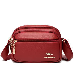 Multi-Layered Shoulder Messenger Bag Large Capacity Portable Bag Simple And Versatile Handbag For Young And Middle-Aged Women