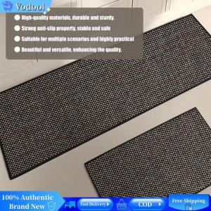 [Vodool Brand Center]Linen-Look Kitchen Mats Non-slip Kitchen Rug Absorbent Woven Kitchen Runner Stain Resistant for Floor