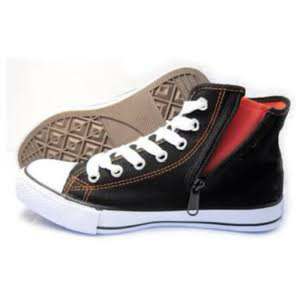 Sepatu Sekolah SD SMP SMA Pria Wanita Anak New Basket 338 HC TINGGI - Model Sleting Panjang, Bahan Kanvas Halus dan Karet Mentah Anti Licin (Size 31-42)