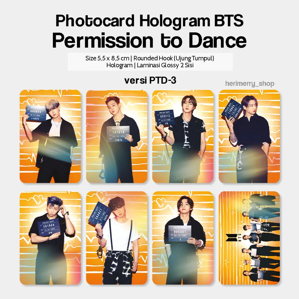 Photocard Hologram BTS Permission to Dance - Photo card Premium
