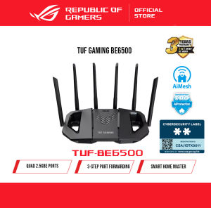 ASUS TUF-BE6500 WiFi 7 Gaming Router | Dual Band | Quad 2.5GbE Ports | Easy Port Forwarding