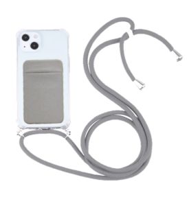 IXB Sam S26 S25 S24 Fe ultra S24+ S23 Fe S22 Oppo A94 with stick on ELASTIC CARD HOLDER BUMPER TRANSPARENT CASE WITH adjustable phone strap lanyard case