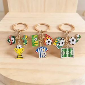 2026 World Cup in the US Canada and Mexico Simulated Alloy Football Keychain Creative Fan Bag Pendant