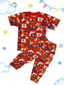 Setelan Piyama Anak Full Printing Gaffy Kids Motif Zebra Usia 1 - 12 Tahun